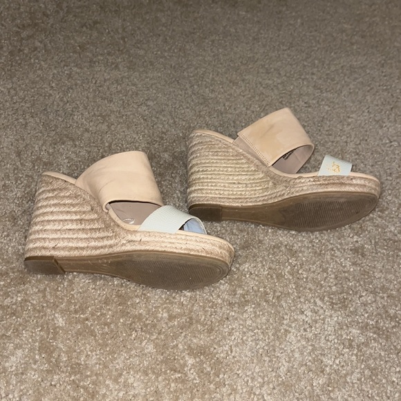 Nude and ivory double strapped 4 inch wedges - Picture 5 of 5